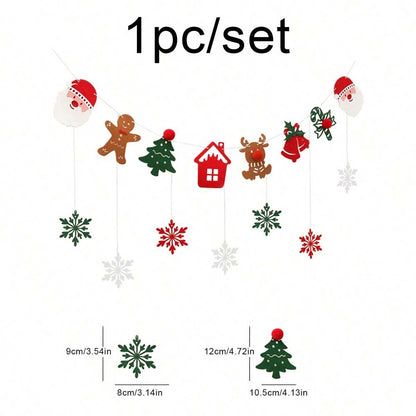 Christmas Snowflake Garland Set, Hanging Party Decoration for Home, Tree, or Wall, Festive Ornament Set for Holiday Celebrations