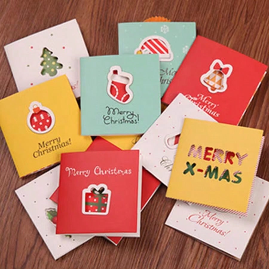 24pcs Mini Christmas Greeting Cards Set, Embossed Santa Claus Design with Envelopes, Perfect for Holiday Wishes, Gifts, and Festive Messages