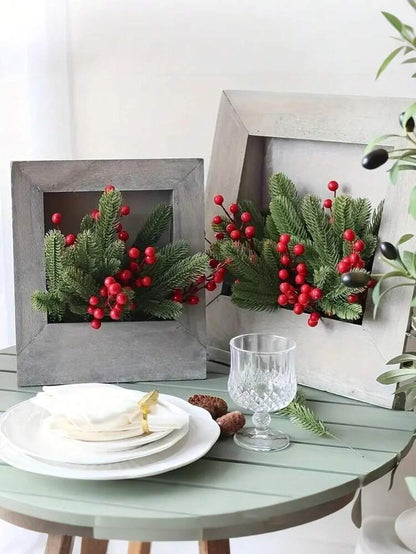 50pcs Artificial Pine Branches, Flexible Green Needles for Christmas Crafts, Tree Fillers, Fireplace Decor, Wreaths, and Gift Packaging