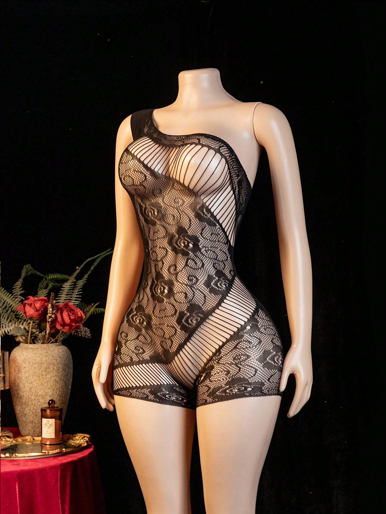Lace Floral Hollow-Out Sexy Romper