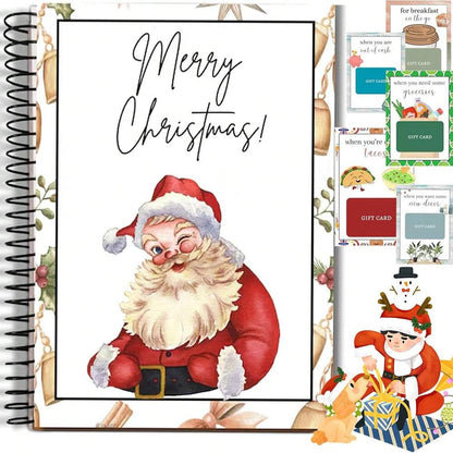 DIY Christmas Gift Card Book, Spiral-Bound Greeting Card Holder, Creative Holiday Card Organizer Book
