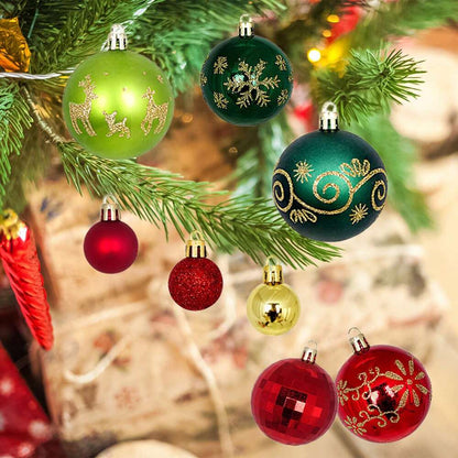 44pcs Sequined Christmas Tree Ball Ornaments, Glitter Decorative Holiday Tree Baubles, Perfect for Christmas Parties and Home Decoration