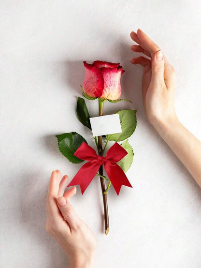 50pcs Red Satin Ribbon Bows, Small Bowknots for DIY Crafts, Gift Wrapping, Baking & Decorative Holiday Projects