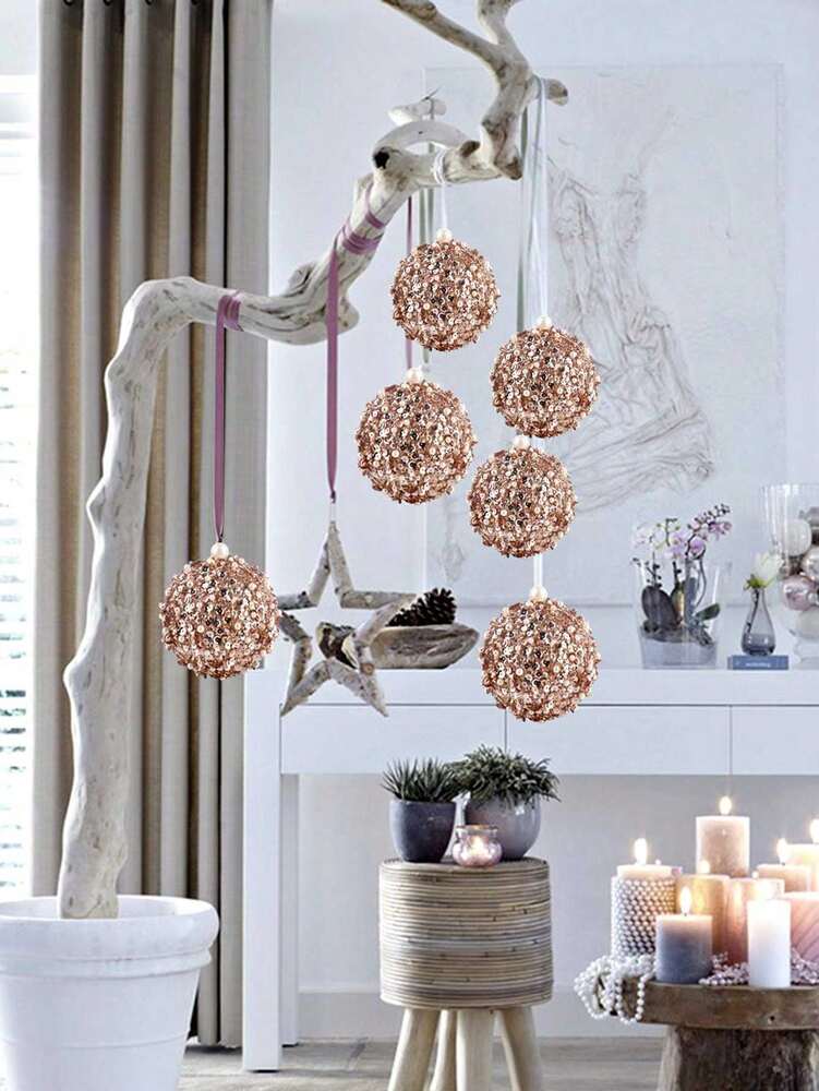 12pcs Champagne Christmas Ball Ornaments, 3.15-Inch Shatterproof Baubles, Elegant Tree Decorations for Weddings, Holidays, and Party Displays