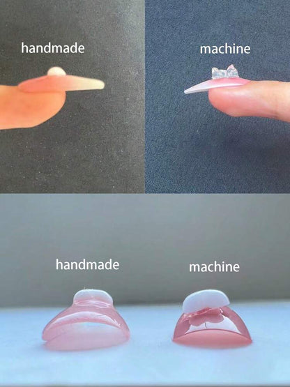 10pcs Handmade Cherry Cat Eye Press On Nails, Glossy 3D Bright Design, Niche Style Acrylic Nail Set For Women Daily Or Party Wear