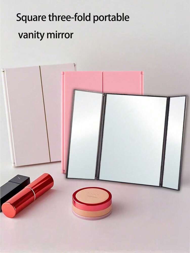 3-Sided Foldable Makeup Mirror, Ultra-Thin Portable Vanity Mirror for Travel or Home, Adjustable Compact Beauty Mirror Gift for Women (1pc)