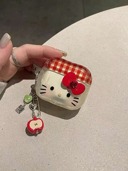 1pc Cartoon Kitty Bluetooth Earbud Case, Cute 3D Heart & Butterfly Protective Cover Compatible with AirPods 1/2/3/Pro, Drop-Resistant Pink Design