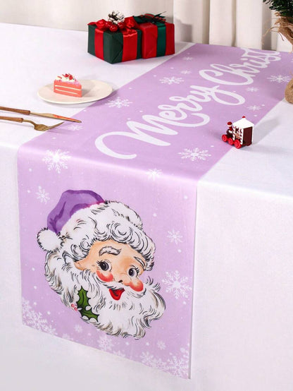 Gingerbread Man Christmas Table Runner, 35x180cm Polyester Holiday Table Flag, Festive Dining Room Décor for Christmas & Winter Home Use