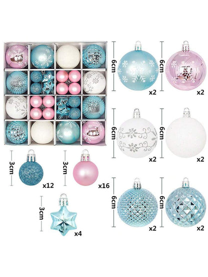 44pcs Sequined Christmas Tree Ball Ornaments, Glitter Decorative Holiday Tree Baubles, Perfect for Christmas Parties and Home Decoration