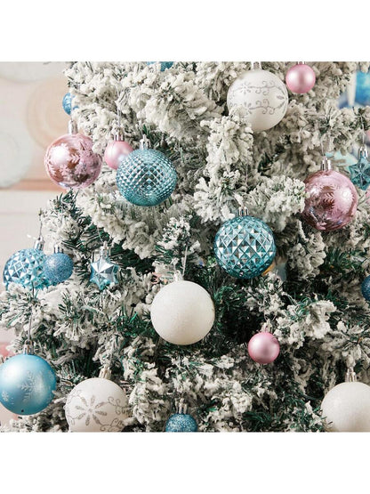44pcs Sequined Christmas Tree Ball Ornaments, Glitter Decorative Holiday Tree Baubles, Perfect for Christmas Parties and Home Decoration