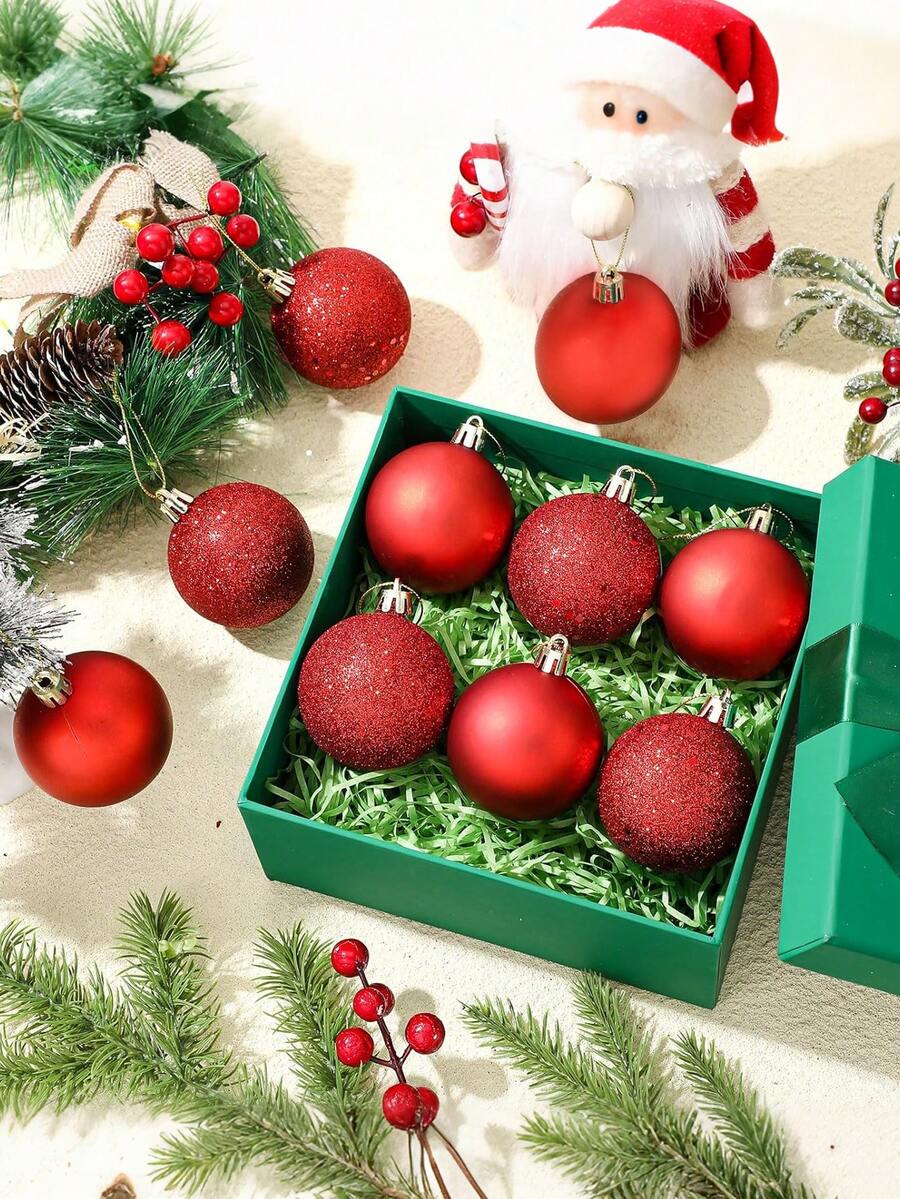 44-Piece Christmas Ball Ornament Set, Shatterproof Hanging Baubles for Christmas Tree, Wedding or Office Decor, Multi-Size Holiday Decorations