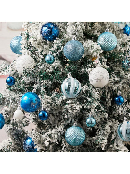 44pcs Sequined Christmas Tree Ball Ornaments, Glitter Decorative Holiday Tree Baubles, Perfect for Christmas Parties and Home Decoration