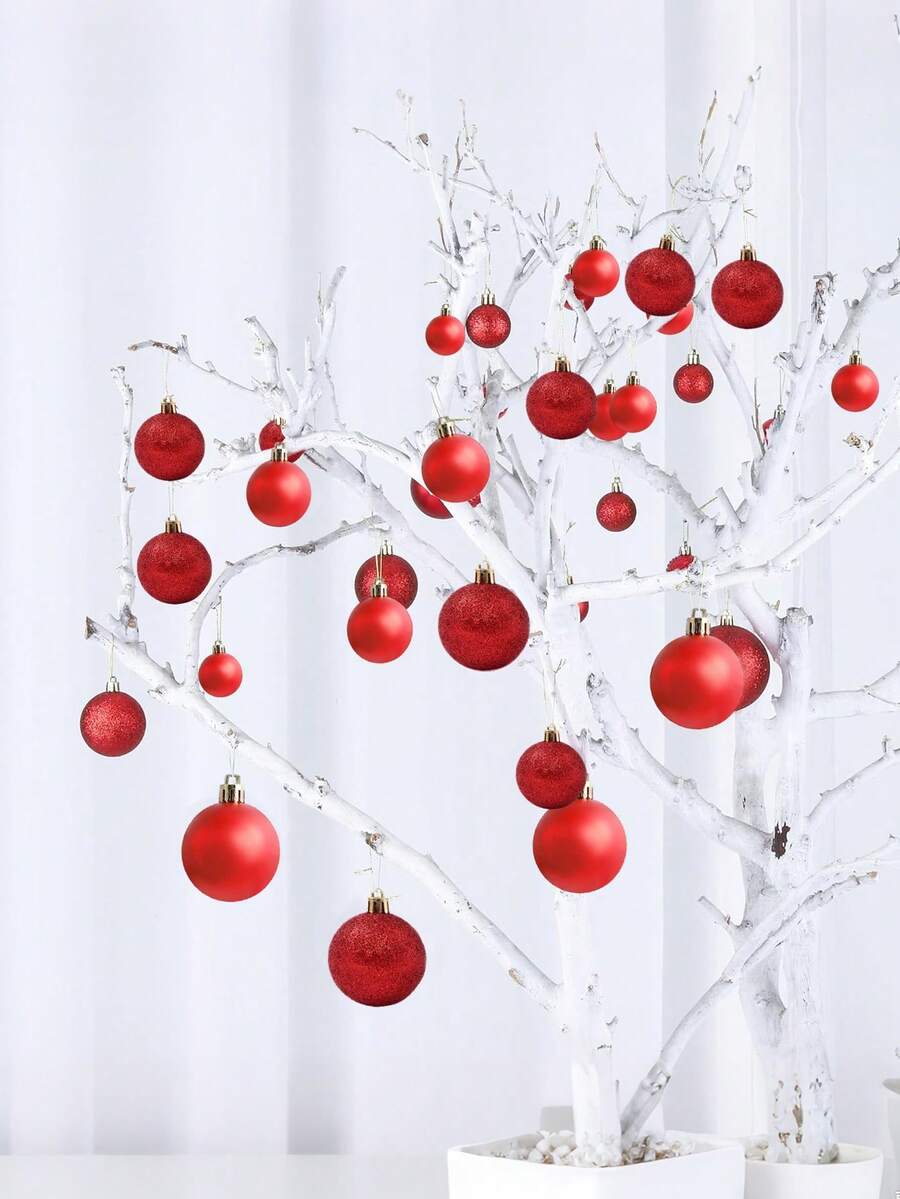 44-Piece Christmas Ball Ornament Set, Shatterproof Hanging Baubles for Christmas Tree, Wedding or Office Decor, Multi-Size Holiday Decorations