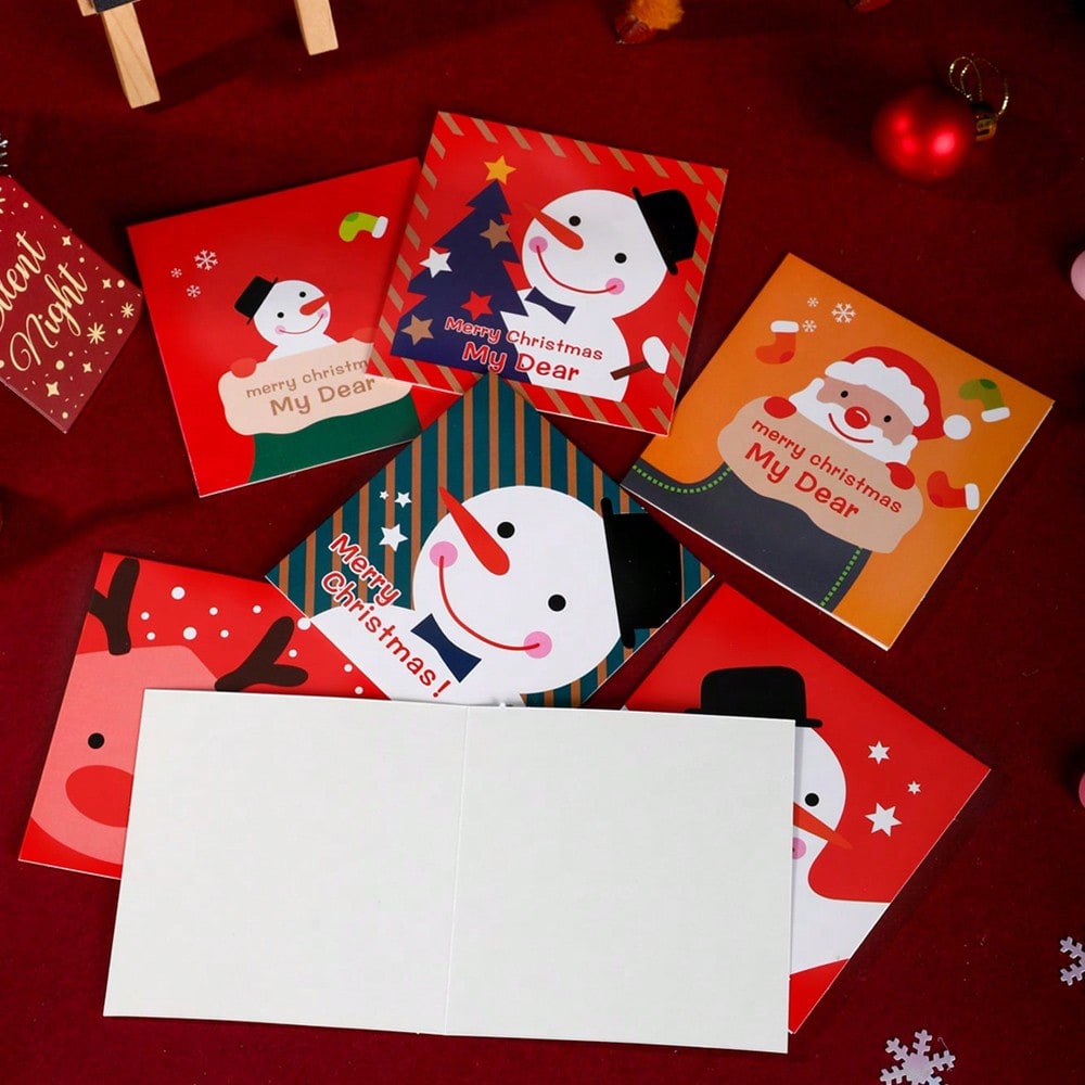 24pcs Mini Christmas Greeting Cards Set, Embossed Santa Claus Design with Envelopes, Perfect for Holiday Wishes, Gifts, and Festive Messages