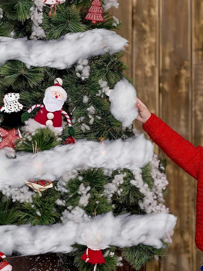 300g Artificial Christmas Snow Decor, Soft Fiber Fluffy Snow Blanket for Tree Skirts, Winter Villages, and Indoor Holiday Scenes