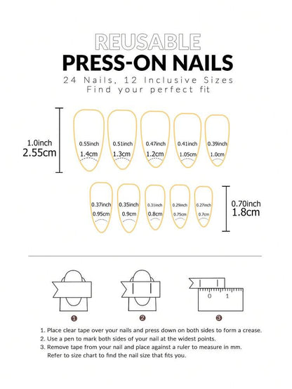 Christmas Long Almond Press On Nails 24pcs, Red French Tips With White Snowflakes And Santa Hat Design, Acrylic False Nails Set For Holiday Or Party