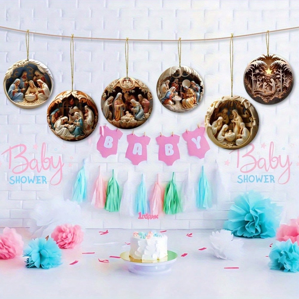 12-Piece Wooden Nativity Scene Set, Hand-Carved Christmas Manger Figures for Table & Shelf Display, Rustic Religious Holiday Home Decor Gift