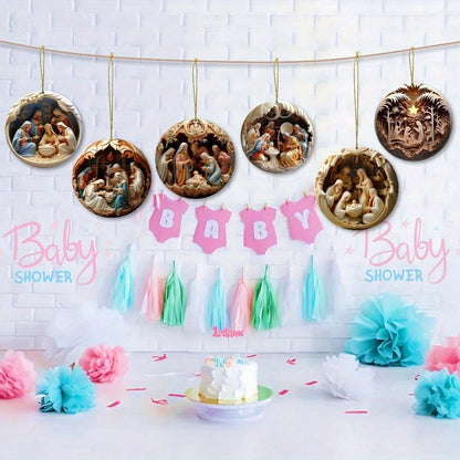 12-Piece Wooden Nativity Scene Set, Hand-Carved Christmas Manger Figures for Table & Shelf Display, Rustic Religious Holiday Home Decor Gift