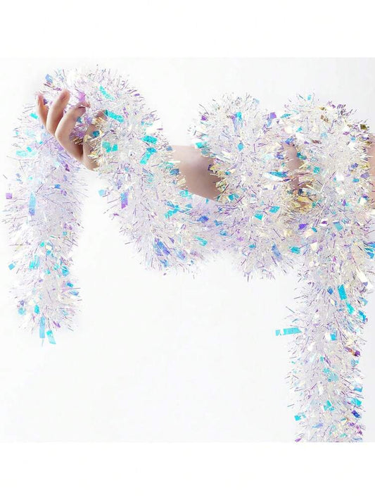 4/2/1pc 2m Christmas Tinsel Garland, Metallic Twist Decoration for Fireplace, Stair Railings & Door Frames, Indoor Holiday Home Decor