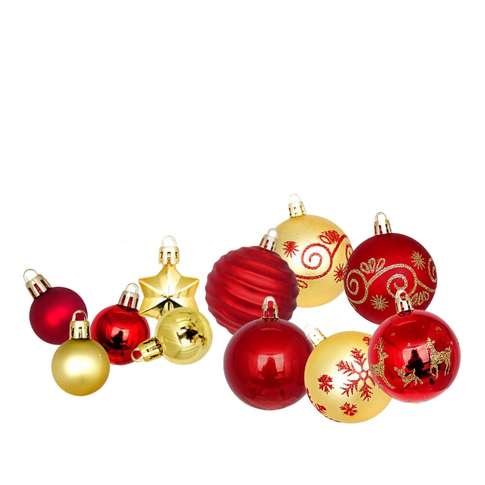 44pcs Sequined Christmas Tree Ball Ornaments, Glitter Decorative Holiday Tree Baubles, Perfect for Christmas Parties and Home Decoration