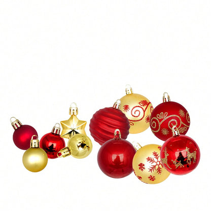 44pcs Sequined Christmas Tree Ball Ornaments, Glitter Decorative Holiday Tree Baubles, Perfect for Christmas Parties and Home Decoration