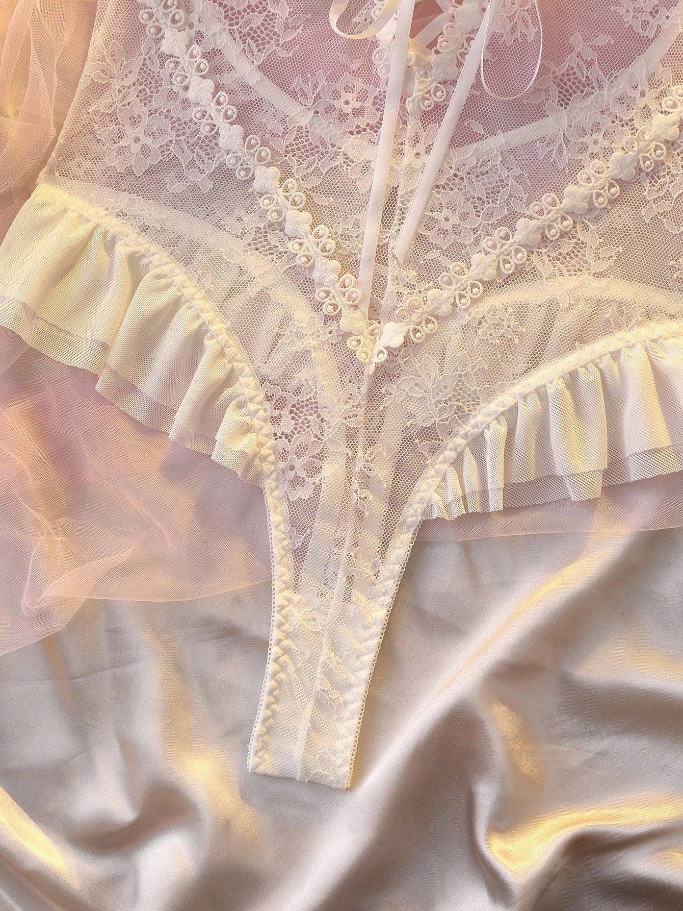 Women's Sexy Lace Bodysuit Open Back Lingerie Bridallingerie Cozy And Elegant Details