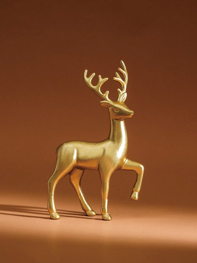 2pcs Gold Deer Sculptures, Mother and Baby Figurines for Room Decoration, Elegant Home Ornament Set, Perfect Birthday or Christmas Gift