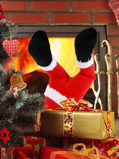 Christmas Elf Legs Tree Topper Decoration, Plush Stuffed Elf Body Ornament for Holiday Trees, Fun Fireplace and Party Decor for Home or Office