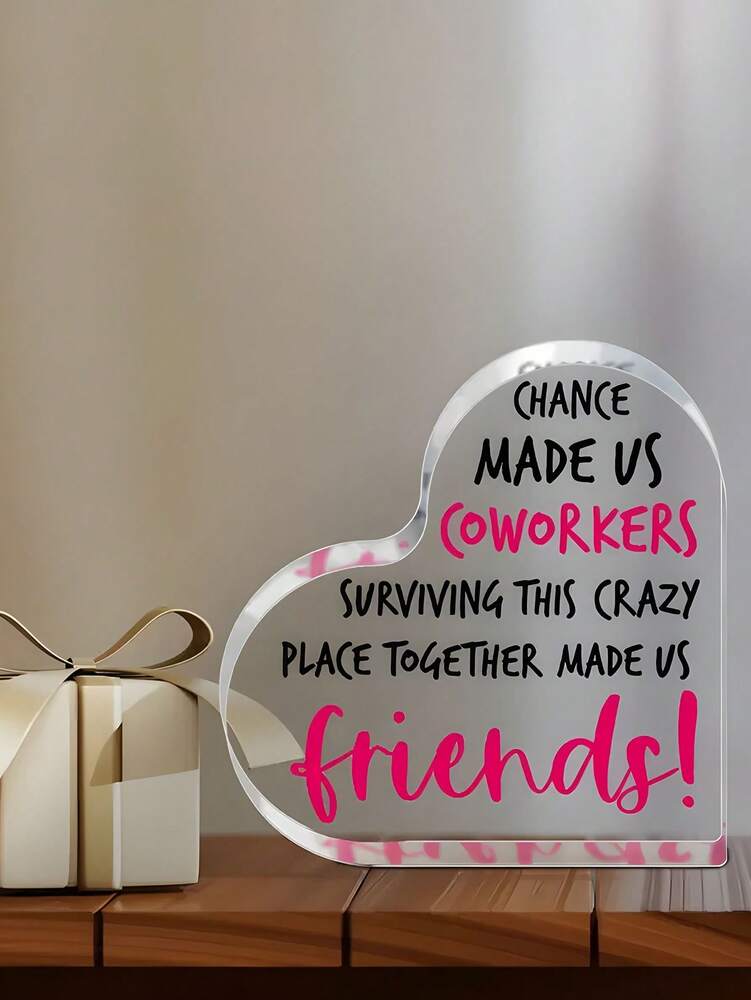 Heart-Shaped Acrylic Table Decor, Friendship Gift for Friends or Loved Ones, Perfect Birthday or Holiday Keepsake for Bedroom, Living Room, or Office