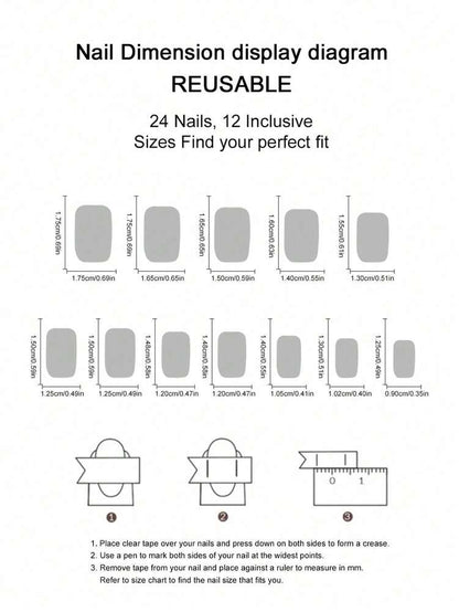 24pcs Short Square Champagne Glitter Christmas Press On Nails, Snowflake Full Cover Holiday False Nails For Women Nail Art Supplies