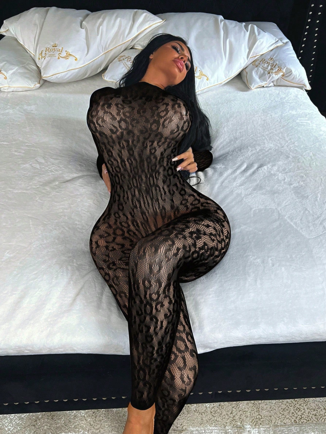 Jacquard Open-Style Camisole Lingerie Jumpsuit Bikini Cover-Up