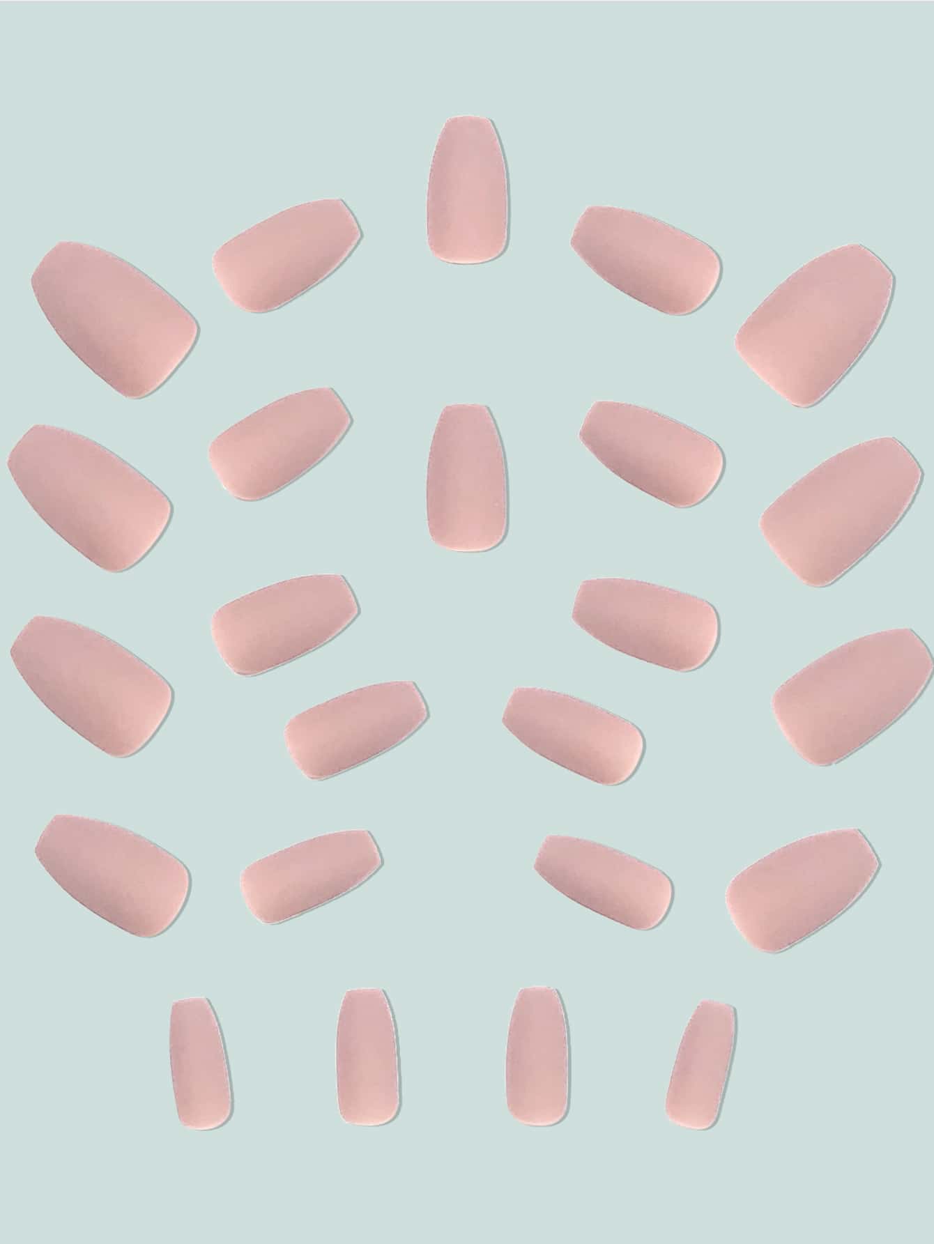 24pcs Medium Almond Matte Press On Nails, Solid Color White Black Pink Blue Multi Tone Set, Full Coverage Nails For Women And Girls