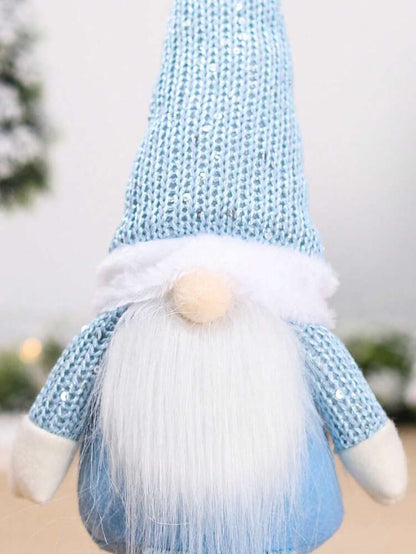 Christmas Gnome Ornament with Knitted Hat, Cute Faceless Figurine Decor, Festive Christmas Tree Decoration and Gift for Home, Table, or Office