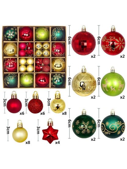 44pcs Sequined Christmas Tree Ball Ornaments, Glitter Decorative Holiday Tree Baubles, Perfect for Christmas Parties and Home Decoration