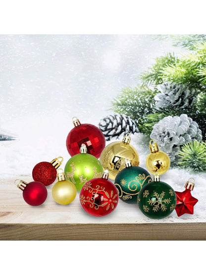 44pcs Sequined Christmas Tree Ball Ornaments, Glitter Decorative Holiday Tree Baubles, Perfect for Christmas Parties and Home Decoration