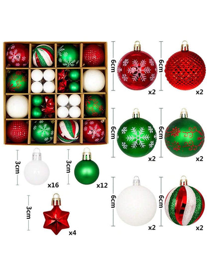 44pcs Sequined Christmas Tree Ball Ornaments, Glitter Decorative Holiday Tree Baubles, Perfect for Christmas Parties and Home Decoration