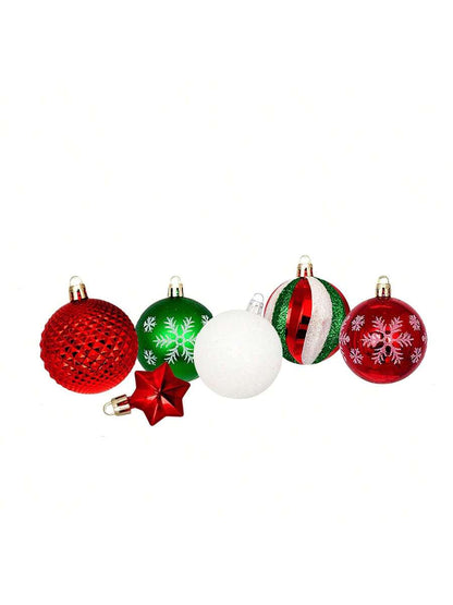 44pcs Sequined Christmas Tree Ball Ornaments, Glitter Decorative Holiday Tree Baubles, Perfect for Christmas Parties and Home Decoration