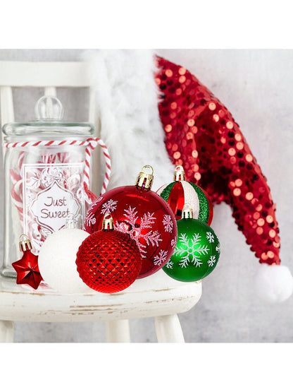 44pcs Sequined Christmas Tree Ball Ornaments, Glitter Decorative Holiday Tree Baubles, Perfect for Christmas Parties and Home Decoration