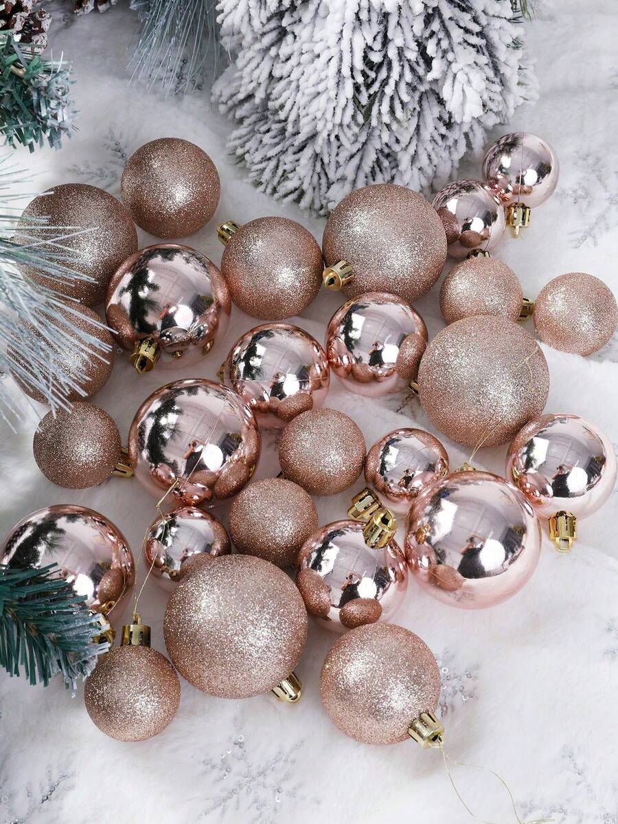 44-Piece Christmas Ball Ornament Set, Shatterproof Hanging Baubles for Christmas Tree, Wedding or Office Decor, Multi-Size Holiday Decorations
