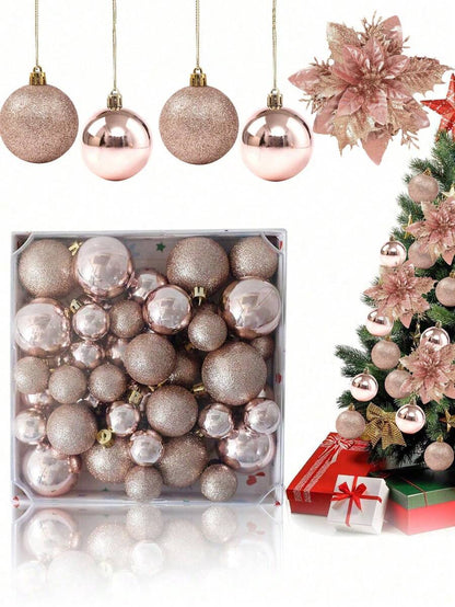 44-Piece Christmas Ball Ornament Set, Shatterproof Hanging Baubles for Christmas Tree, Wedding or Office Decor, Multi-Size Holiday Decorations
