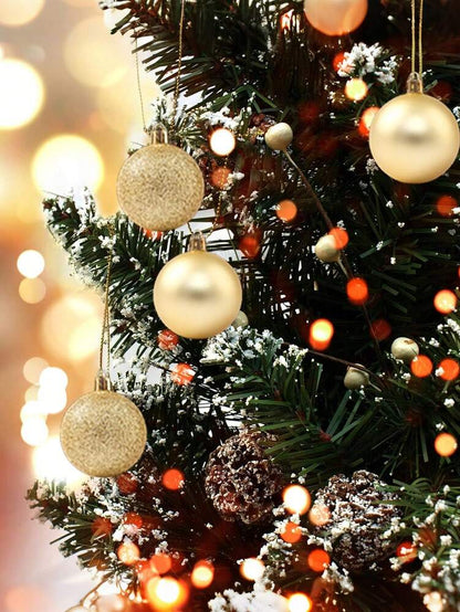 44-Piece Christmas Ball Ornament Set, Shatterproof Hanging Baubles for Christmas Tree, Wedding or Office Decor, Multi-Size Holiday Decorations