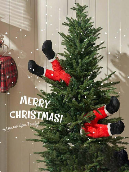Christmas Elf Legs Tree Topper Decoration, Plush Stuffed Elf Body Ornament for Holiday Trees, Fun Fireplace and Party Decor for Home or Office