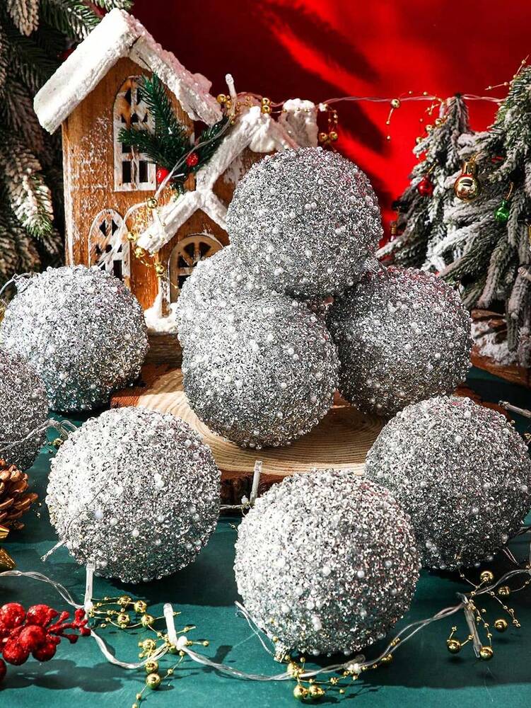 12pcs Champagne Christmas Ball Ornaments, 3.15-Inch Shatterproof Baubles, Elegant Tree Decorations for Weddings, Holidays, and Party Displays