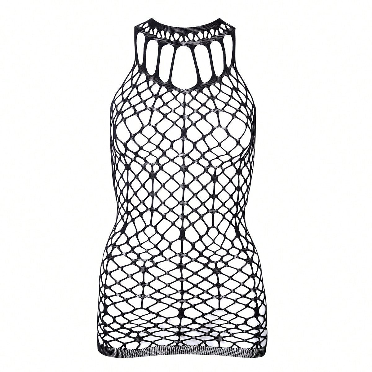 Fishnet Mesh Camisole Slip Dress Lace Jumpsuit