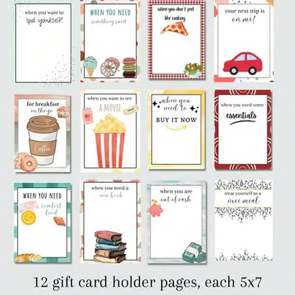 DIY Christmas Gift Card Book, Spiral-Bound Greeting Card Holder, Creative Holiday Card Organizer Book