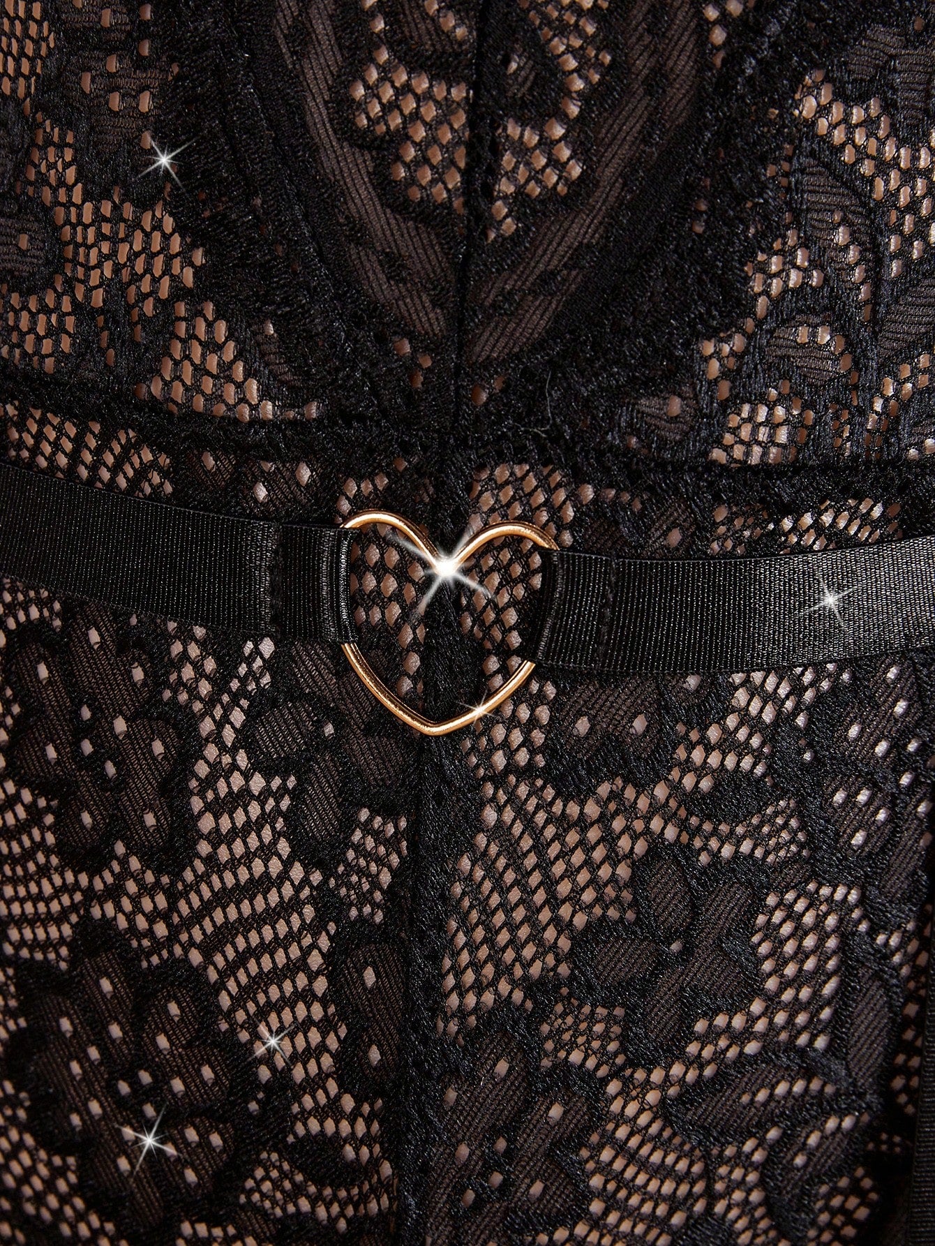 New Sexy Lingerie Set For Women, Triangle Cup Adjustable Criss-Cross Strap Single-Row Snap Backless Bodysuit, Semi-Sheer Lace Crotchless Bodystocking With Adjustable Waist Belt And Leg Garters