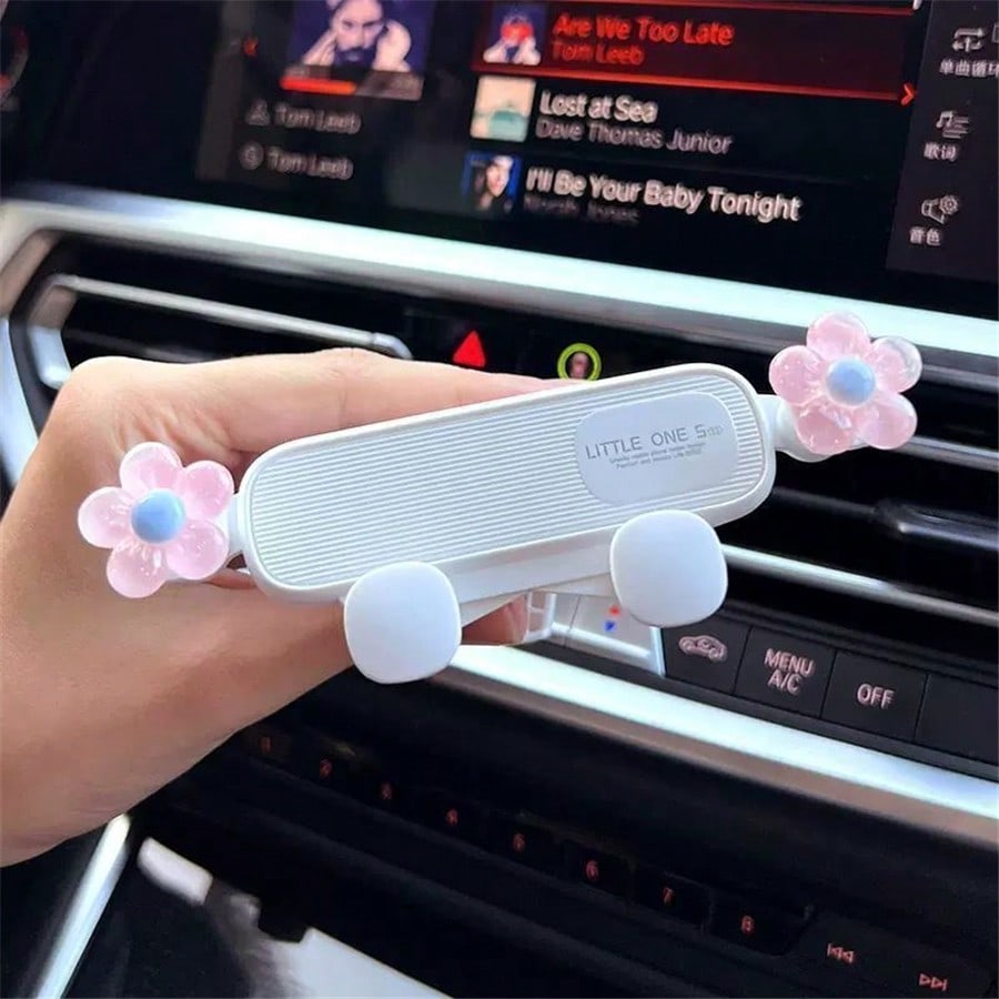1pc Cartoon Car Phone Holder, Air Vent Mount Stand for iPhone & Android, Cute Car Accessory for Navigation & Hands-Free Use