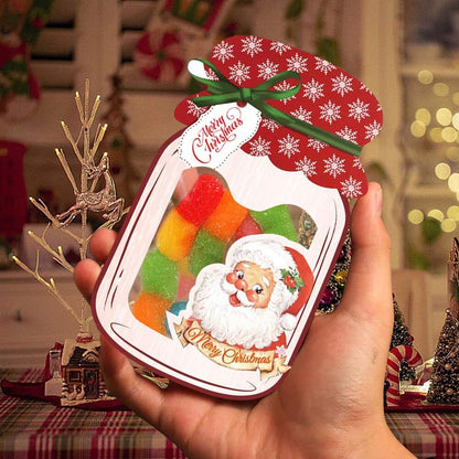 48-Pack Christmas Mason Jar Card and Treat Bag Set, Cute Holiday Party Favors for Classroom Activities, Gift Exchange, and Xmas Stocking Stuffers