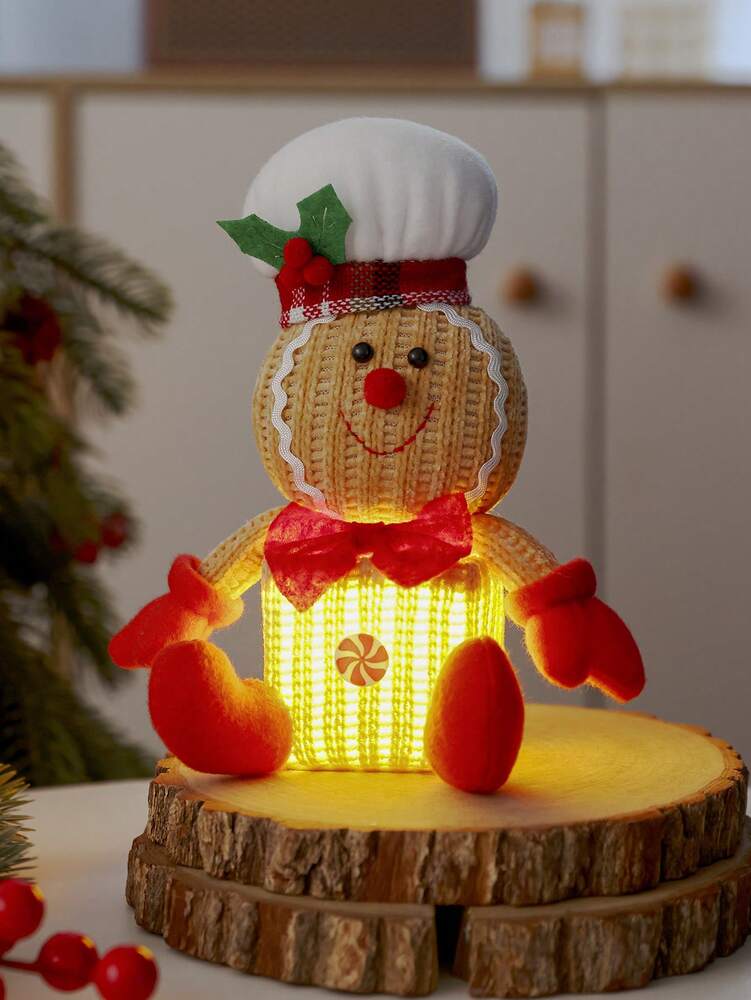 Gingerbread Man Christmas Decorations, Two Adorable Styles for Tabletop or Fireplace Display, Festive Holiday Ornaments for Home Decor