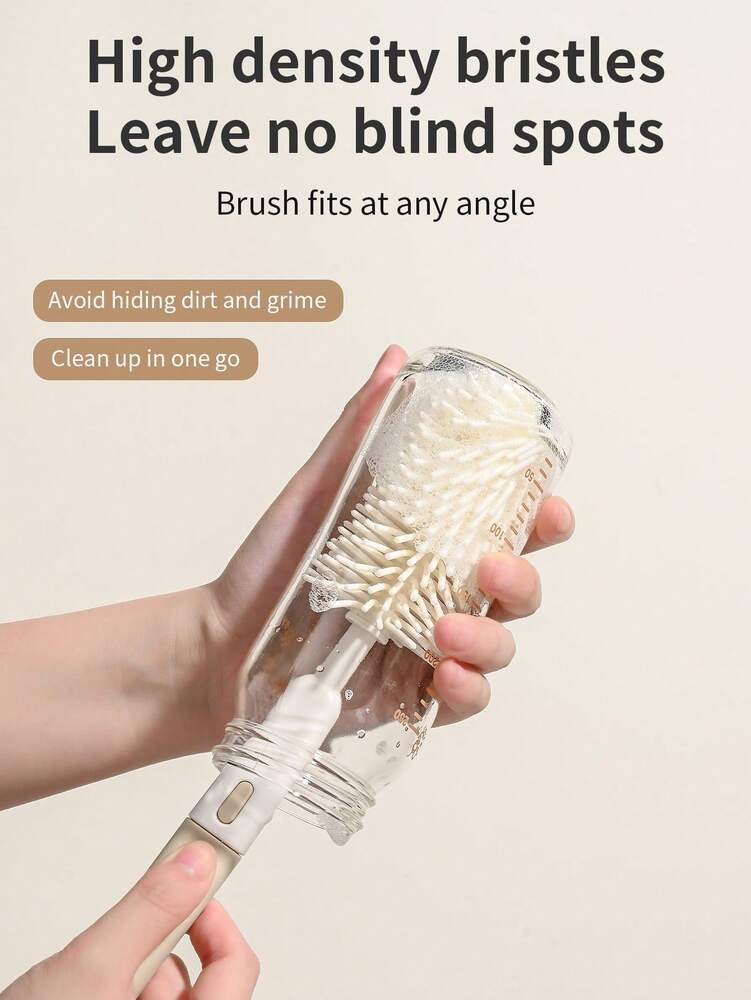 6-in-1 Baby Silicone Bottle Cleaning Set with Pacifier Brush, Straw Cleaner and Bottle Mouth Brush, Soft Bristle Tools for Newborn Feeding Essentials